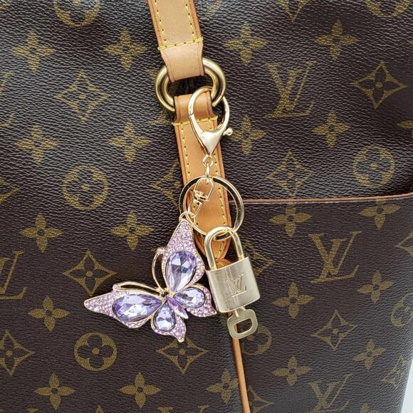 Authentic Louis Vuitton Lock & Key with unbranded Butterfly Bagcharm, Keycharm - Picture 2 of 7